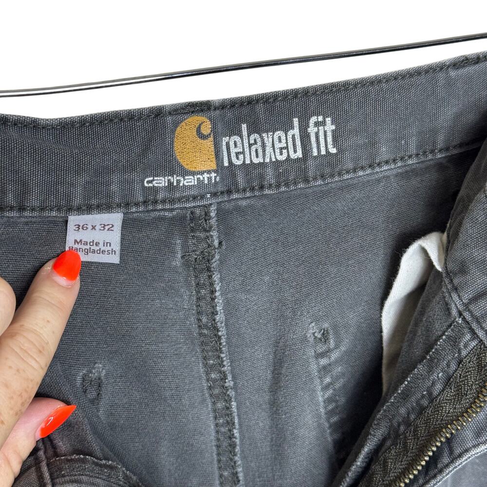 Carhartt Black Rugged Relaxed Fit Work Utility Pants 36x32 - Picture 9 of 10